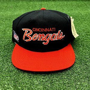 Vintage Cincinnati Bengals Sports Specialties Script Snapback Hat Cap Wool NWT